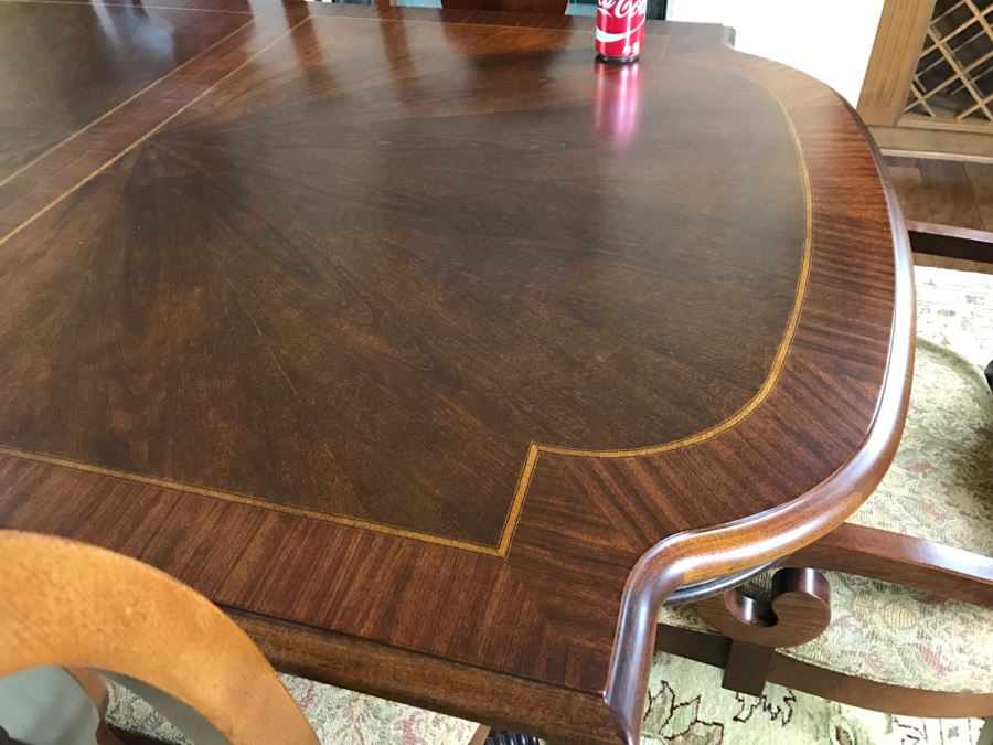 Formal Dining Table With Two Leaves And 8 Chairs [Photo 7]
