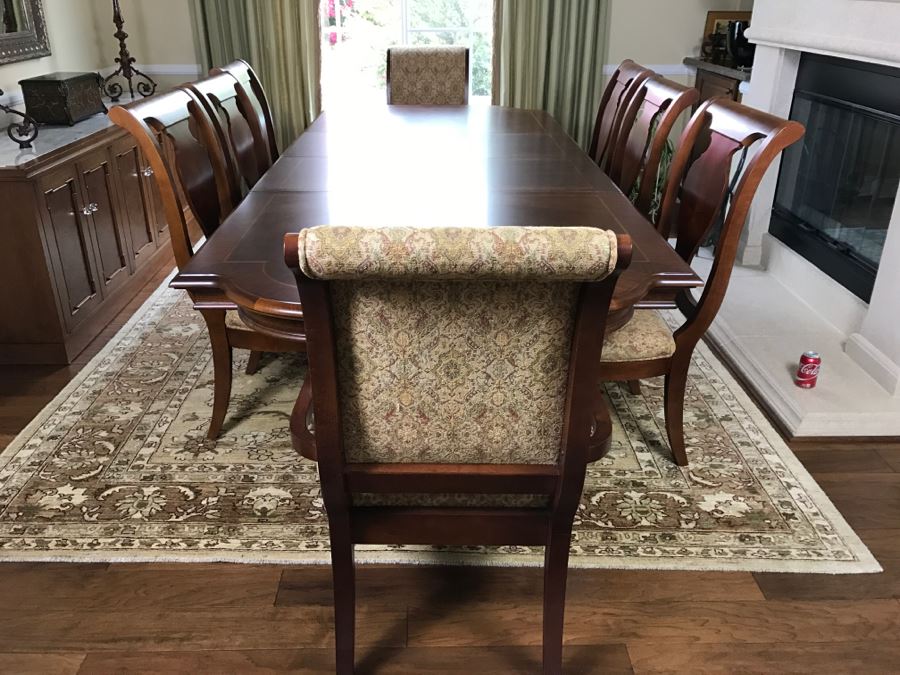 Formal Dining Table With Two Leaves And 8 Chairs [Photo 13]