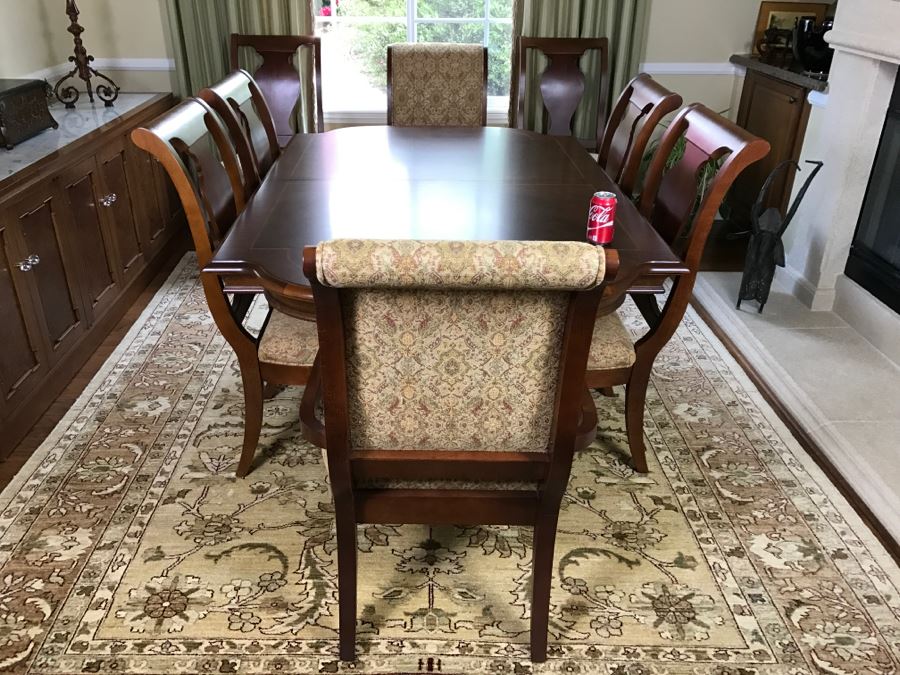 Formal Dining Table With Two Leaves And 8 Chairs [Photo 5]