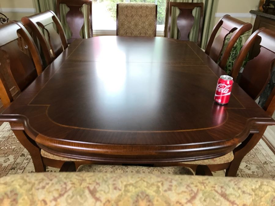 Formal Dining Table With Two Leaves And 8 Chairs [Photo 6]