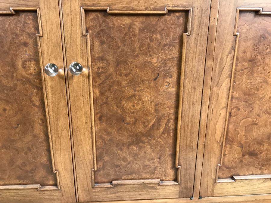 Nice Vintage Hollywood Regency Sideboard Credenza With Marble Top [Photo 3]