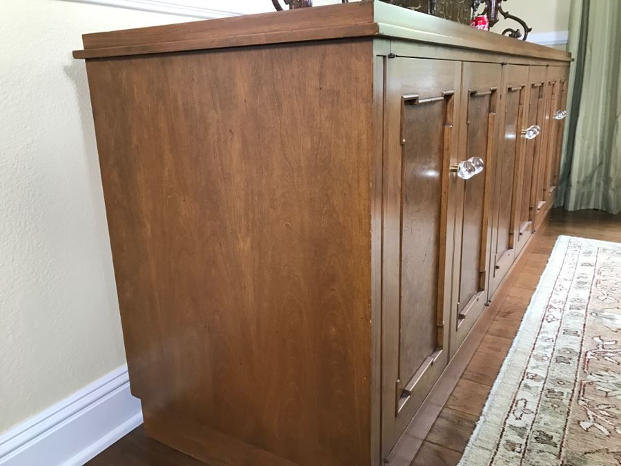 Nice Vintage Hollywood Regency Sideboard Credenza With Marble Top [Photo 16]