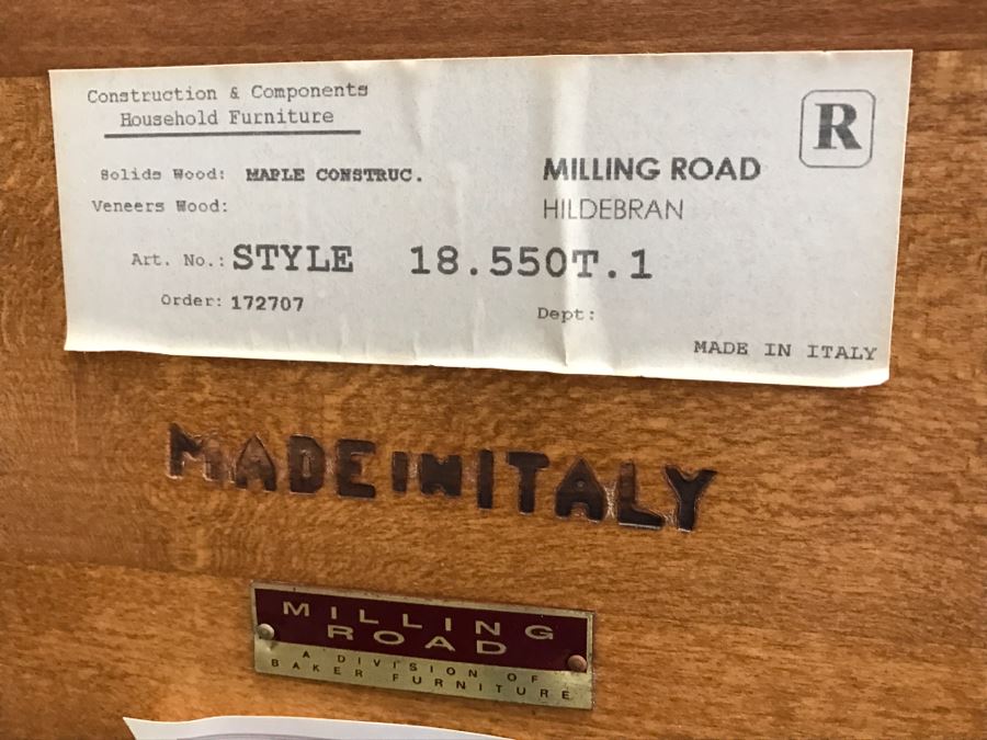 Maple Round Kitchen Table With 4 Chairs By Milling Road - A Division Of Baker Furniture (High End) - Made In Italy [Photo 16]