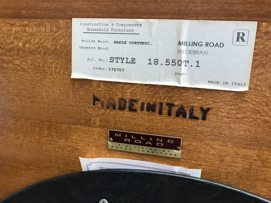 Maple Round Kitchen Table With 4 Chairs By Milling Road - A Division Of Baker Furniture (High End) - Made In Italy [Photo 3]