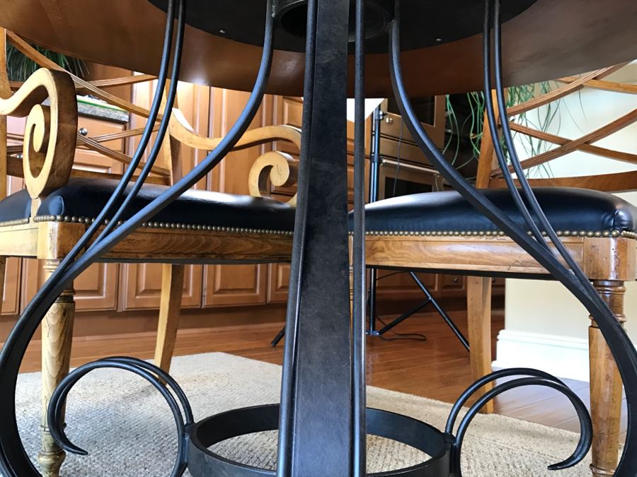 Maple Round Kitchen Table With 4 Chairs By Milling Road - A Division Of Baker Furniture (High End) - Made In Italy [Photo 19]