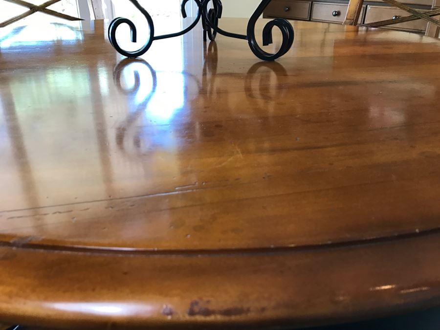Maple Round Kitchen Table With 4 Chairs By Milling Road - A Division Of Baker Furniture (High End) - Made In Italy [Photo 8]