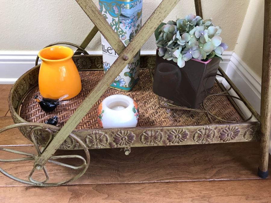 Small Metal Tea Cart - Sold Without Contents On Cart [Photo 3]