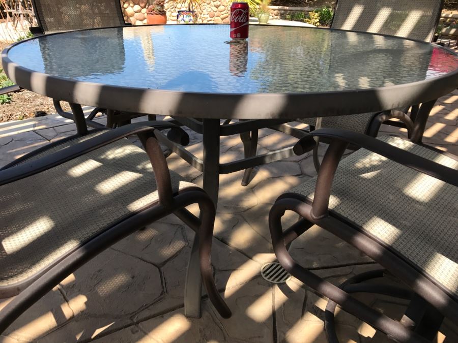 Mallin High End Aluminum Outdoor Patio Furniture Set 4 Chairs And