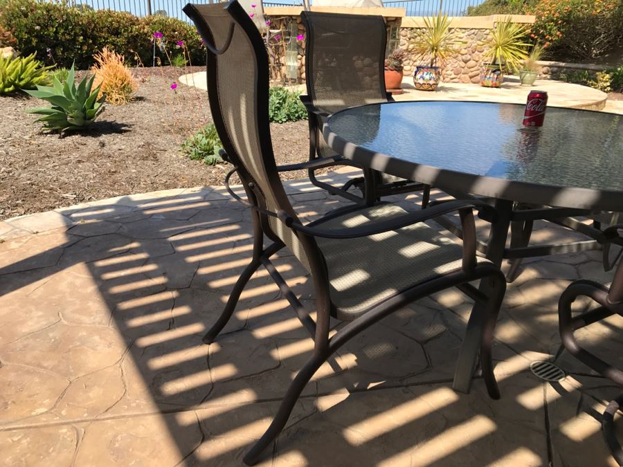 Mallin High End Aluminum Outdoor Patio Furniture Set 4 Chairs And