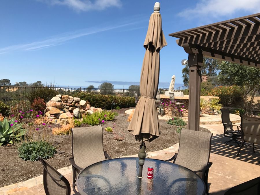 Mallin High End Aluminum Outdoor Patio Furniture Set - 4 Chairs And Table PLUS Umbrella (Swivel Chairs Retail For $450 Each) [Photo 4]