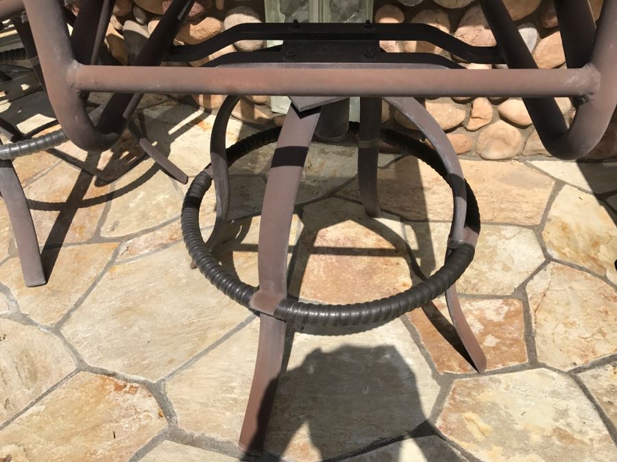 Set Of 5 Mallin High End Aluminum Outdoor Patio Furniture Swivel Bar Stools [Photo 5]