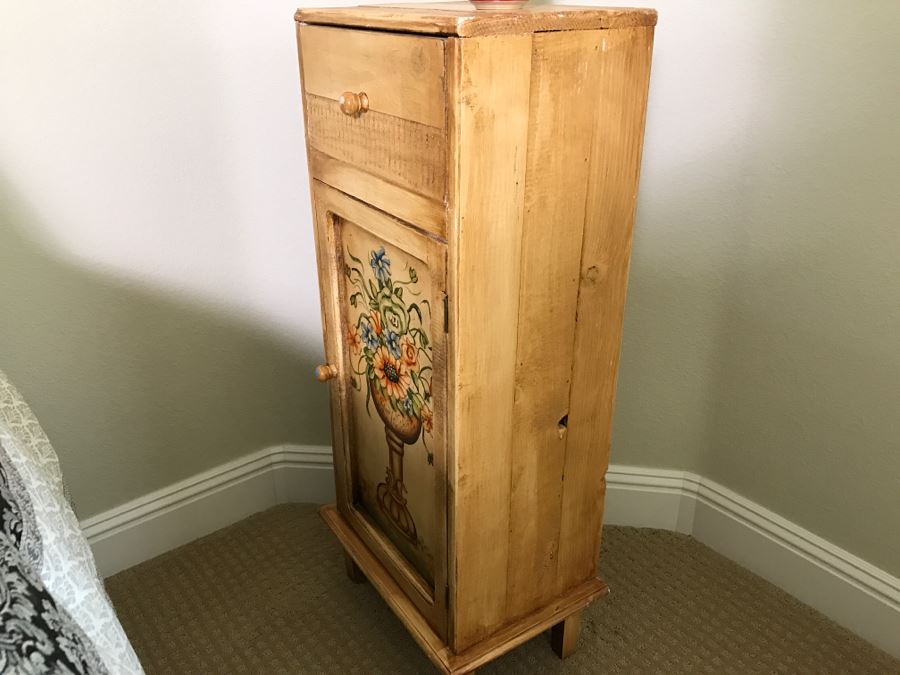 Hand Painted Wooden Cabinet With Floral Motif [Photo 8]