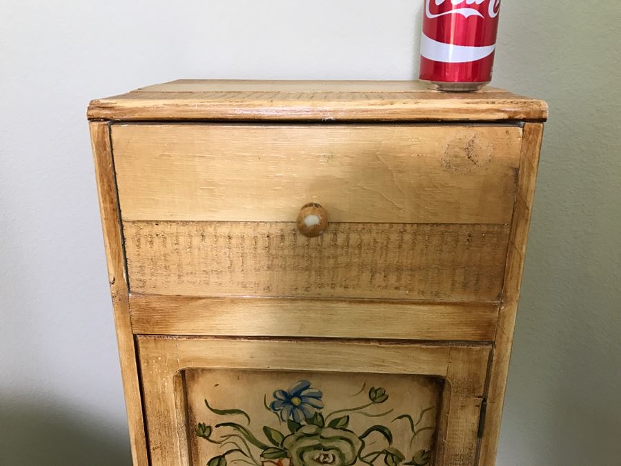 Hand Painted Wooden Cabinet With Floral Motif [Photo 4]