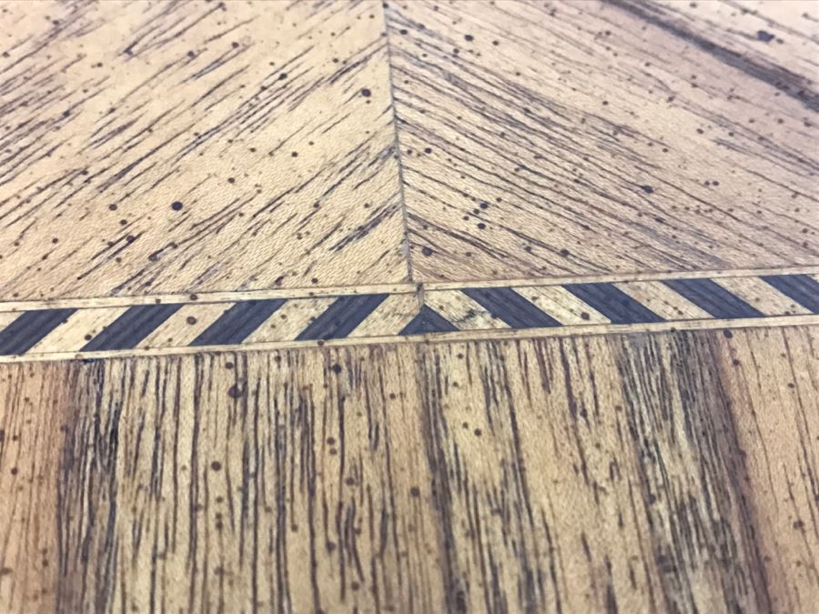 HEKMAN Table With Nice Inlay Work On Top - 2 Drawers And Shelving Grand Rapids, MI [Photo 4]