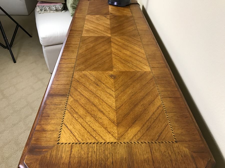 HEKMAN Table With Nice Inlay Work On Top - 2 Drawers And Shelving Grand Rapids, MI [Photo 8]