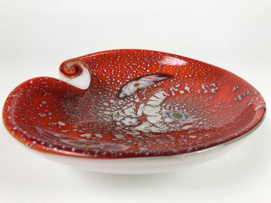 Red Murano Art Glass Bowl [Photo 12]