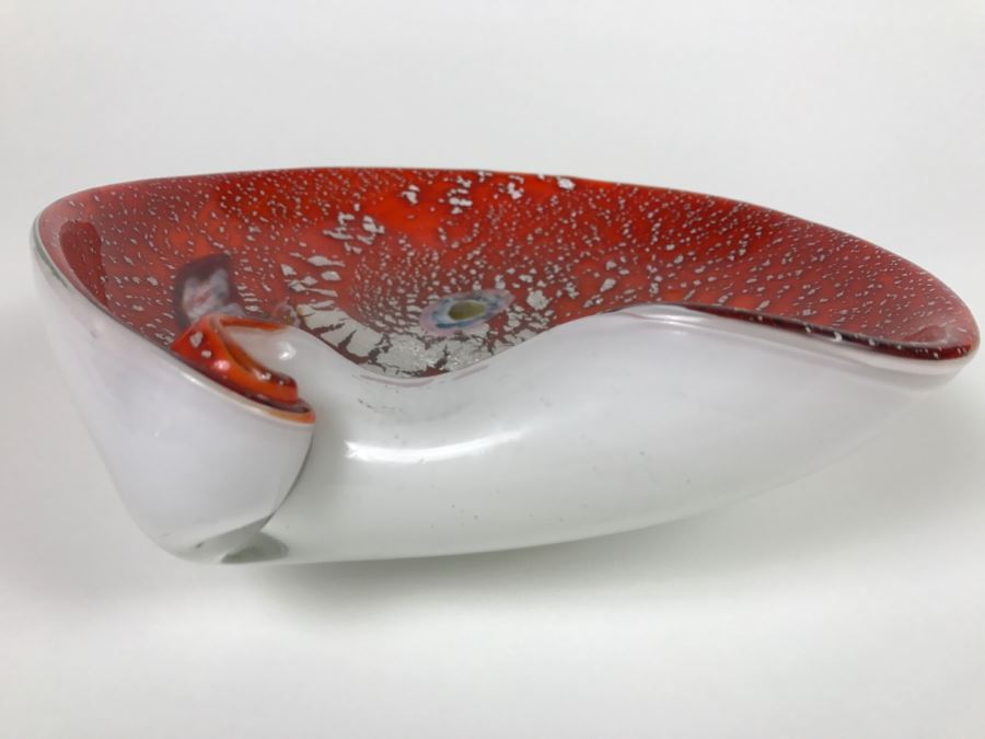 Red Murano Art Glass Bowl [Photo 7]