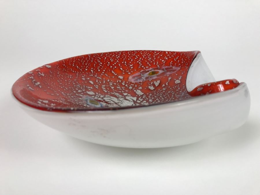 Red Murano Art Glass Bowl [Photo 6]