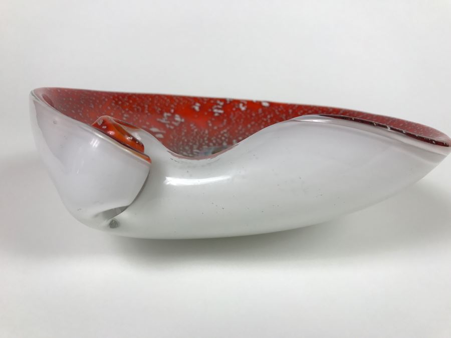 Red Murano Art Glass Bowl [Photo 8]