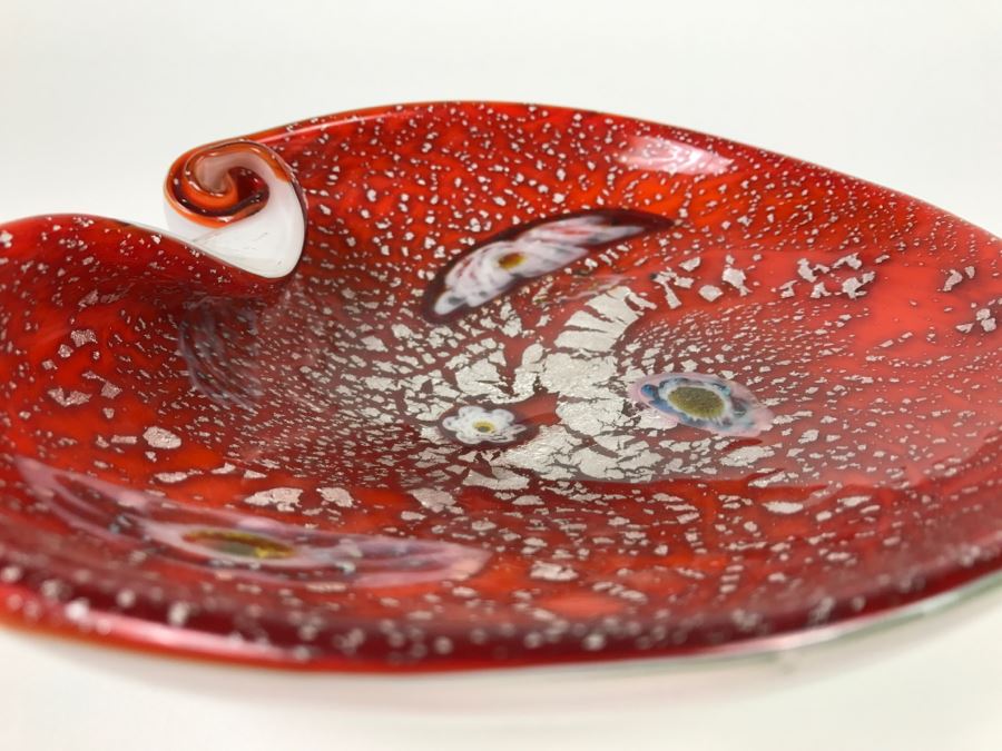 Red Murano Art Glass Bowl [Photo 11]