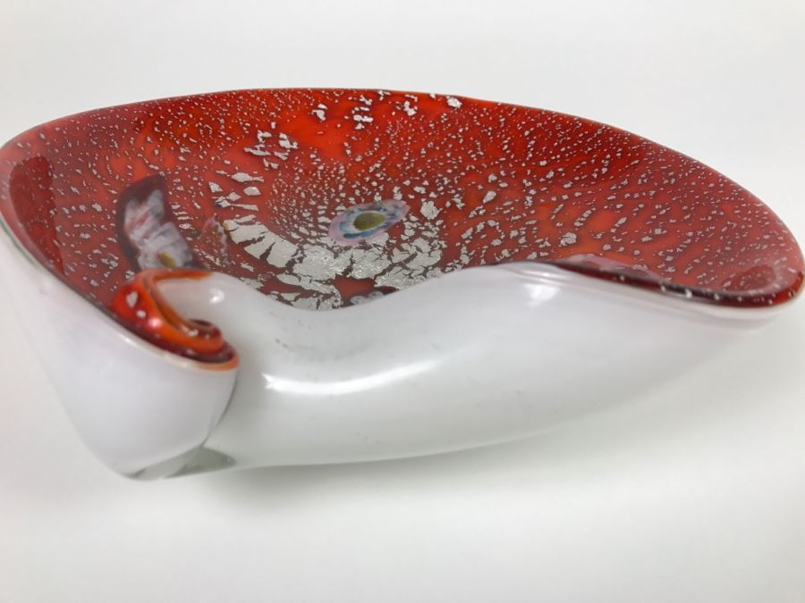 Red Murano Art Glass Bowl [Photo 9]