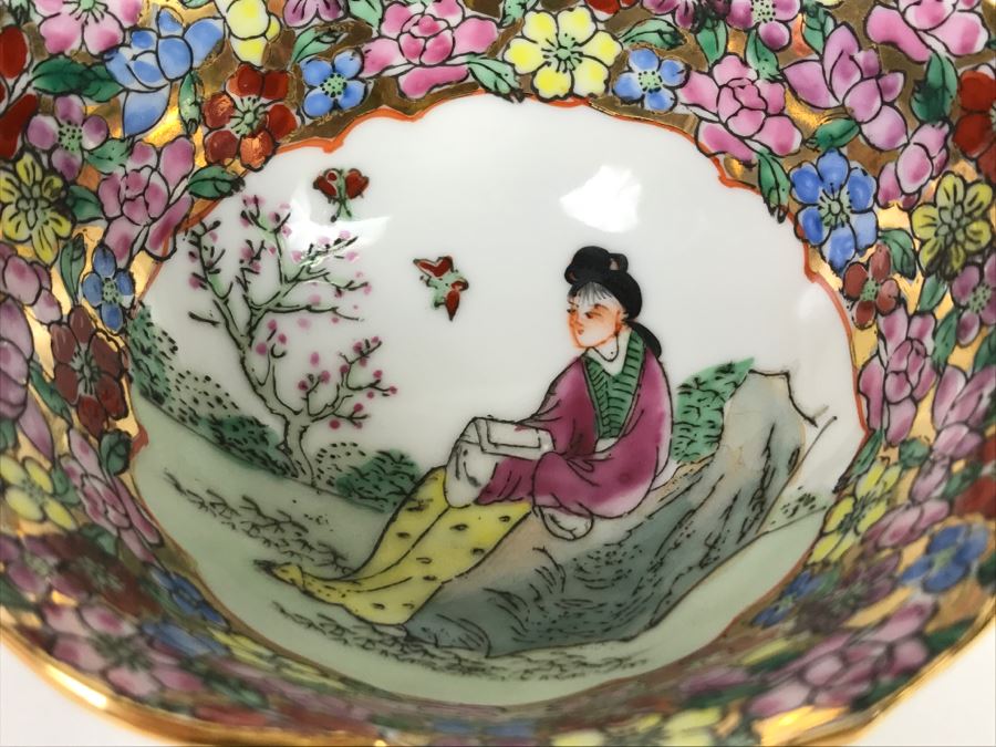 Vintage Asian Porcelain Dish With Stand [Photo 7]