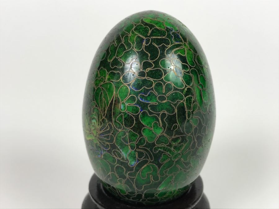 Green Cloisonne Egg With Stand [Photo 4]