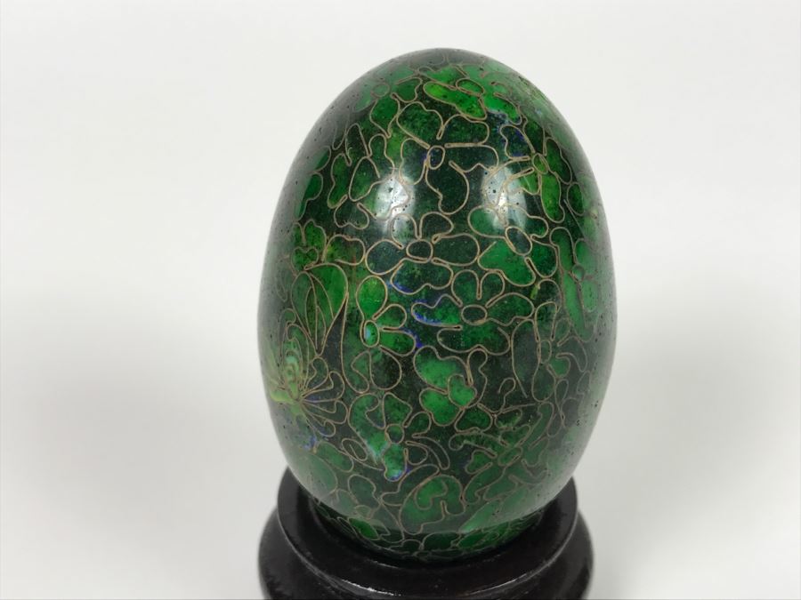 Green Cloisonne Egg With Stand [Photo 5]