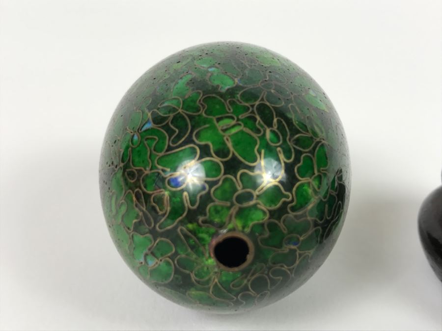 Green Cloisonne Egg With Stand [Photo 3]
