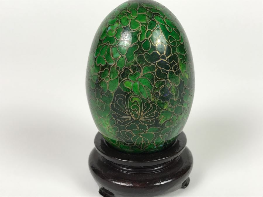 Green Cloisonne Egg With Stand [Photo 7]