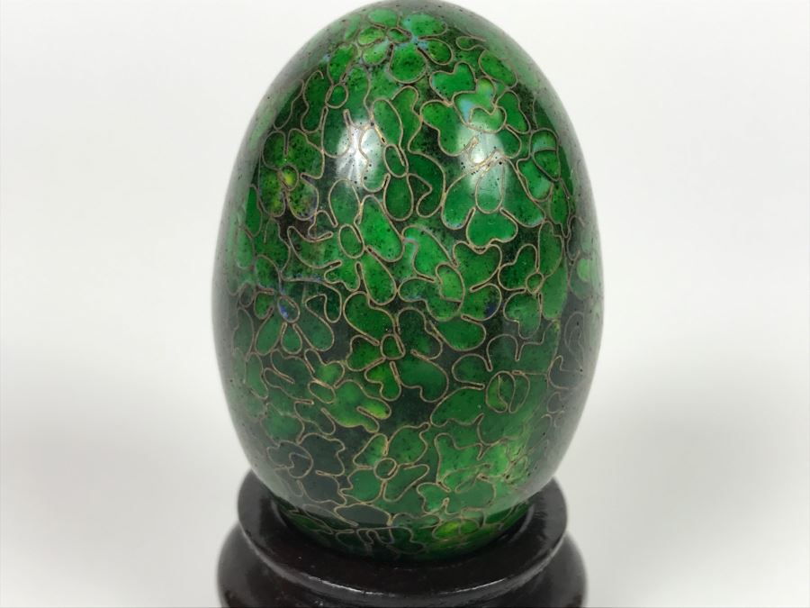 Green Cloisonne Egg With Stand [Photo 6]