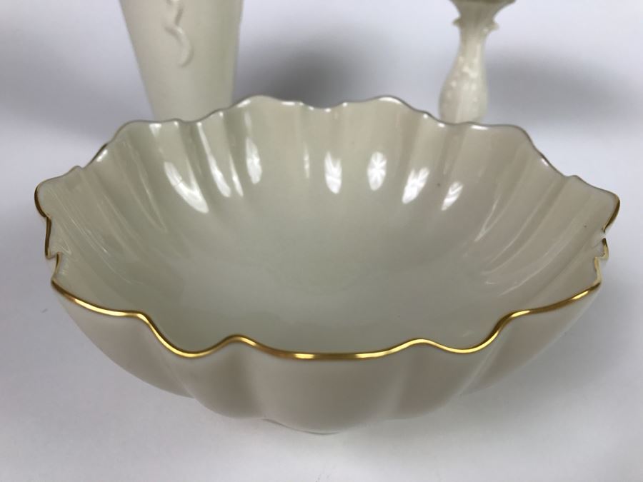White LENOX Bowls, Vase And Candlebox [Photo 9]