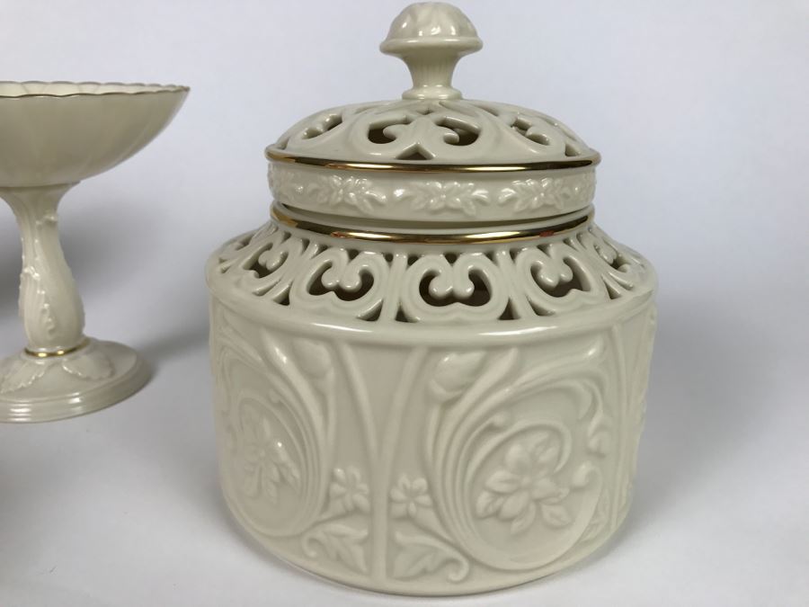 White LENOX Bowls, Vase And Candlebox [Photo 3]