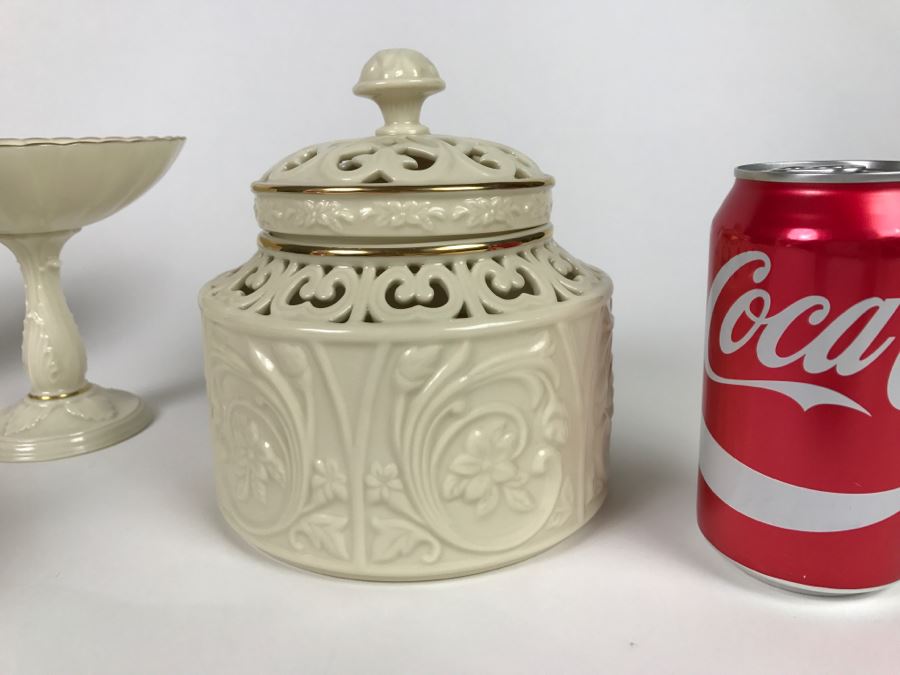 White LENOX Bowls, Vase And Candlebox [Photo 2]