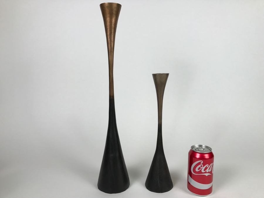 Pair Of Modern Michael Aram Metal Vases [Photo 1]