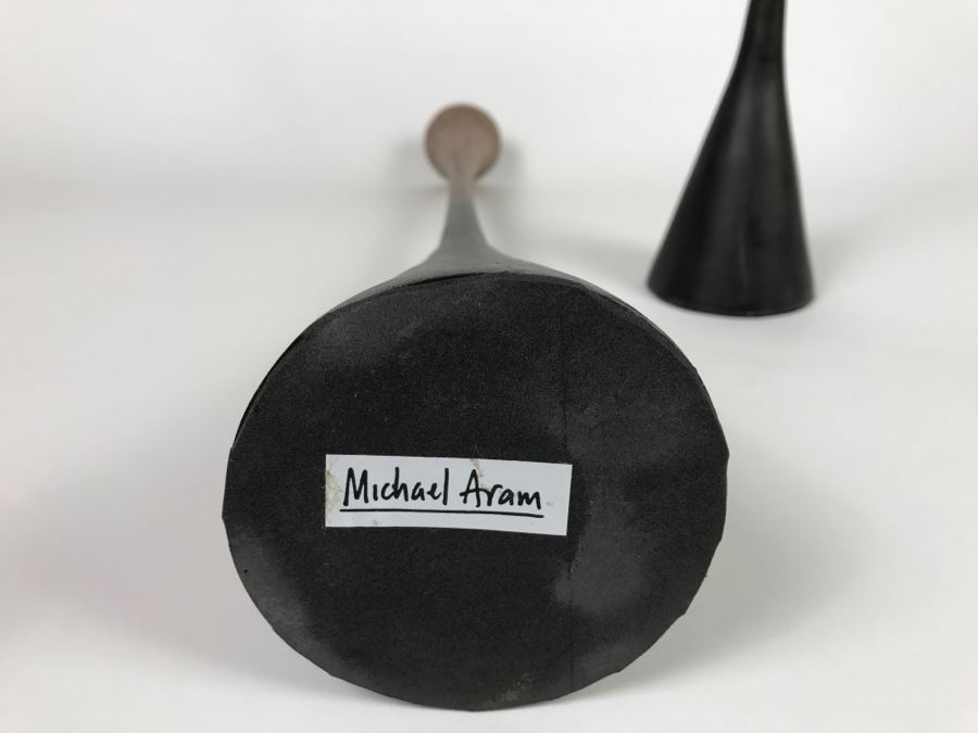 Pair Of Modern Michael Aram Metal Vases [Photo 8]