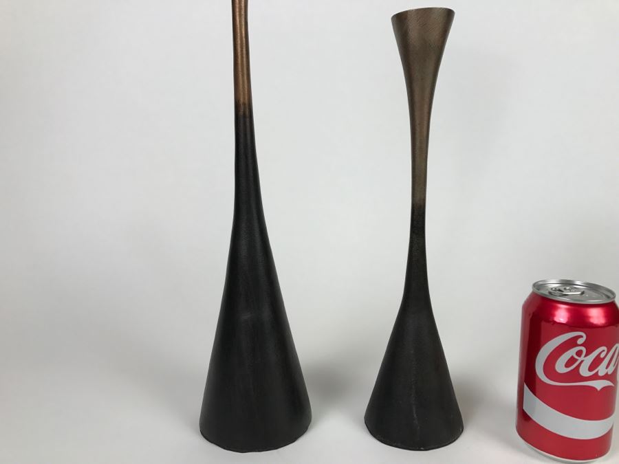 Pair Of Modern Michael Aram Metal Vases [Photo 4]