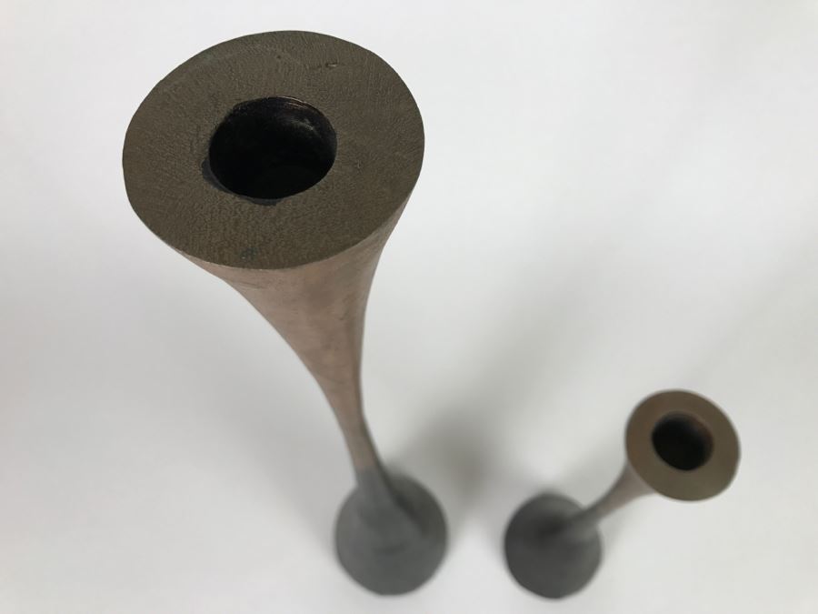 Pair Of Modern Michael Aram Metal Vases [Photo 2]