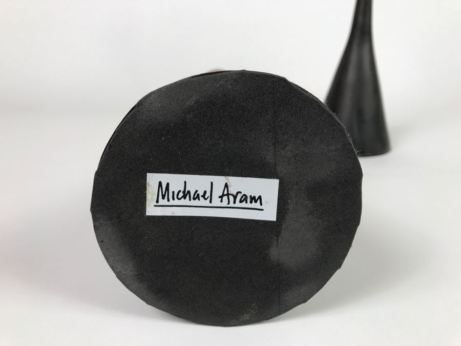 Pair Of Modern Michael Aram Metal Vases [Photo 3]