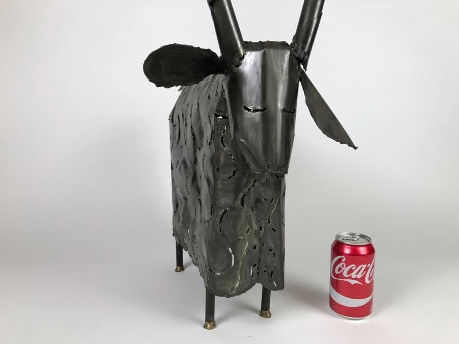 Large Metal Sculpture Of Sheep Goat Ram [Photo 5]