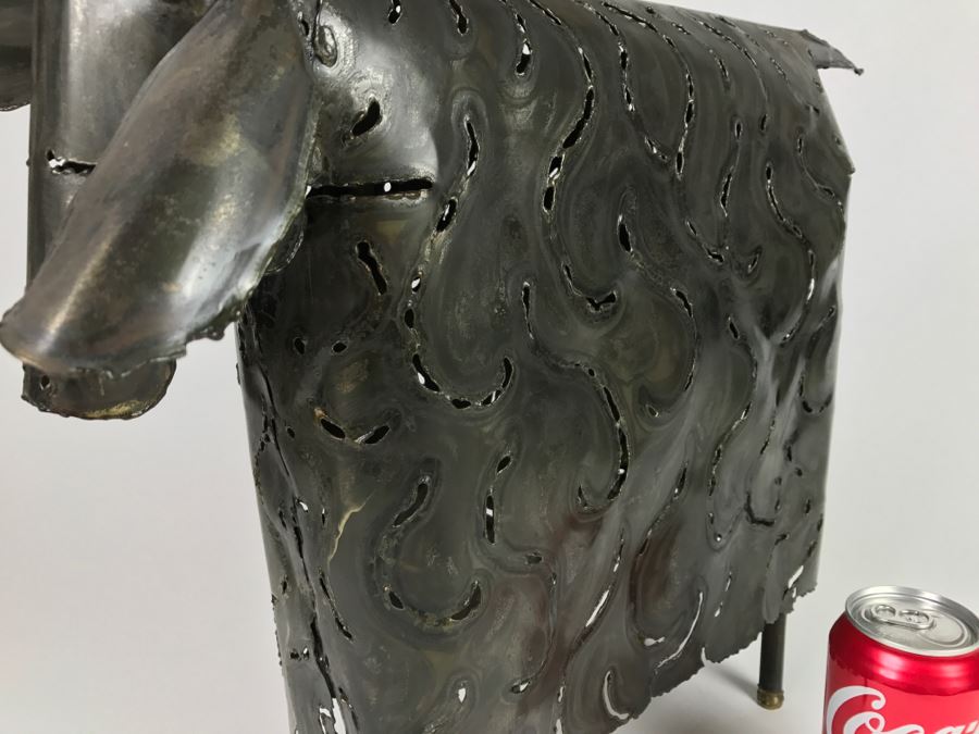 Large Metal Sculpture Of Sheep Goat Ram [Photo 9]