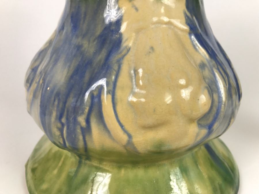 Vintage Majolica Pottery Plant Stand [Photo 4]