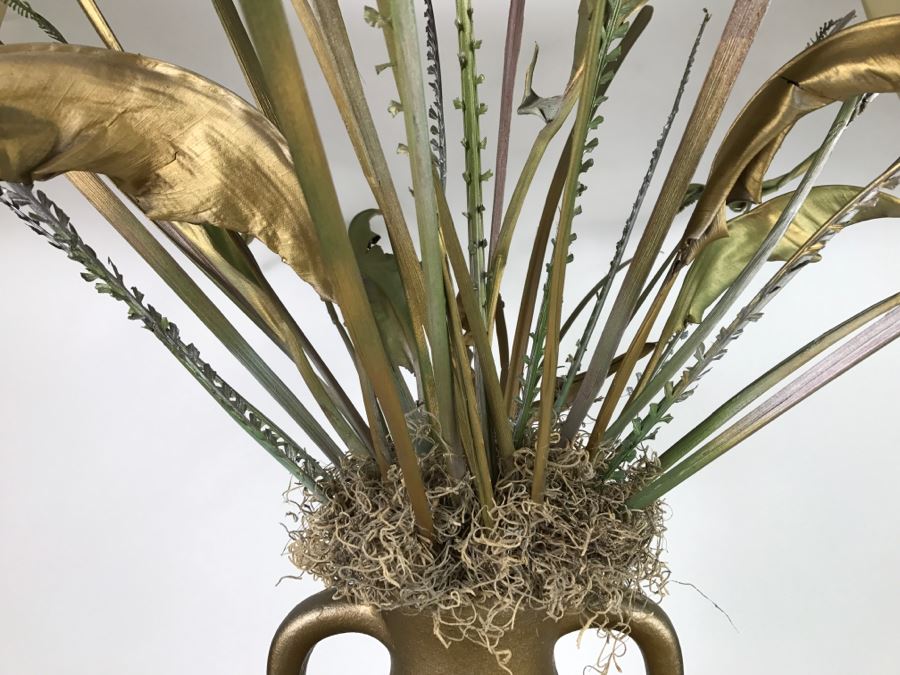 Large Gold Decorator Vase With Articial Gold Flowers [Photo 4]