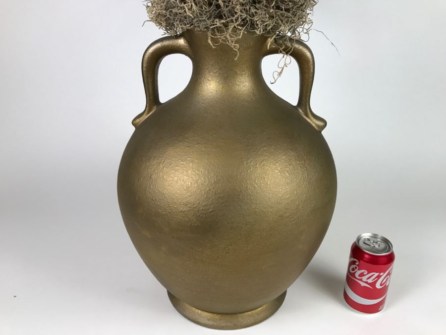 Large Gold Decorator Vase With Articial Gold Flowers [Photo 9]