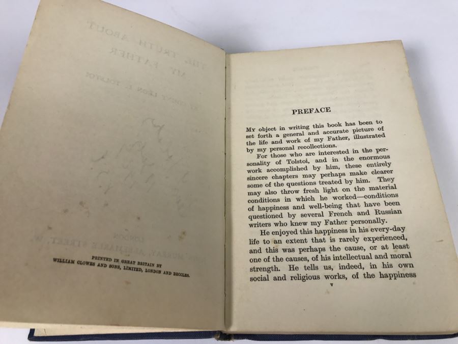 First Edition 1924 Signed Copy Of 'The Truth About My Father' By Count Leon L. Tolstoi [Photo 10]
