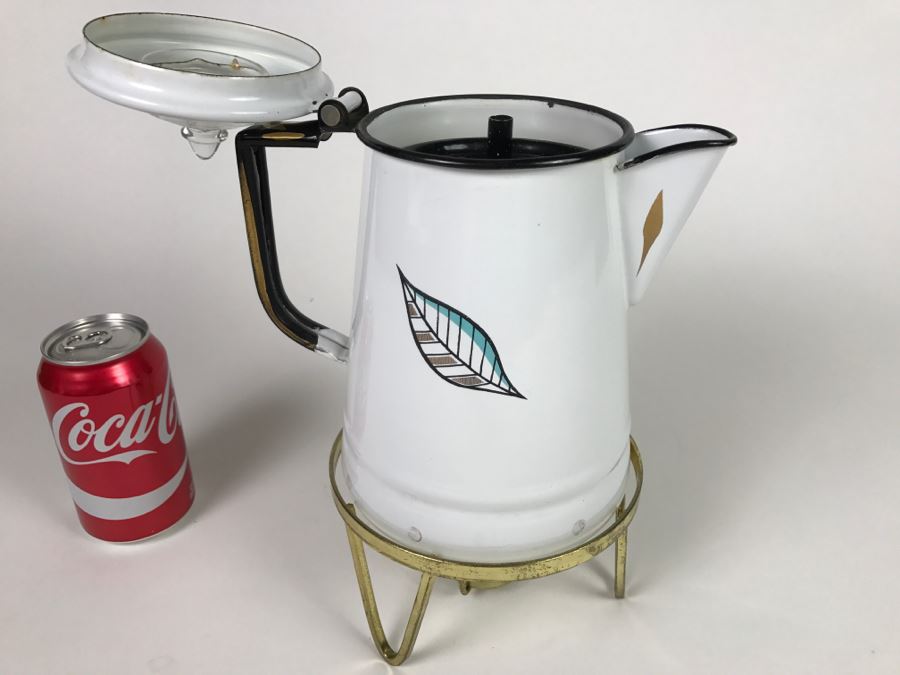 Mid Century Modern Georges Briard Enamel Coffee Pot [Photo 11]