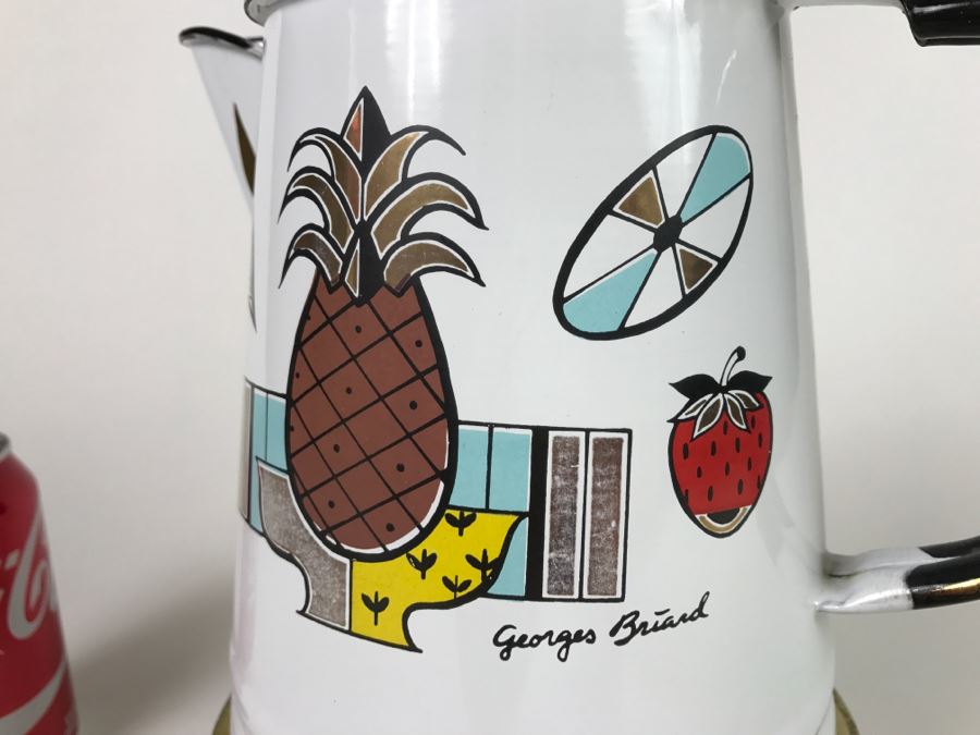 Mid Century Modern Georges Briard Enamel Coffee Pot [Photo 2]