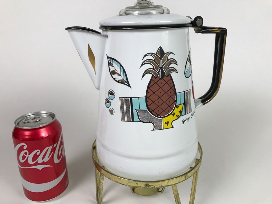 Mid Century Modern Georges Briard Enamel Coffee Pot [Photo 6]