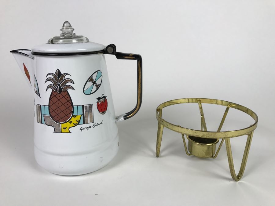 Mid Century Modern Georges Briard Enamel Coffee Pot [Photo 4]