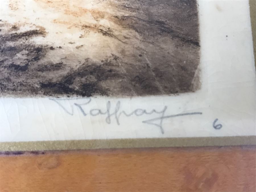 Original 1936 French Farmhouse Etching By Andre Raffray Laminated On Board [Photo 3]